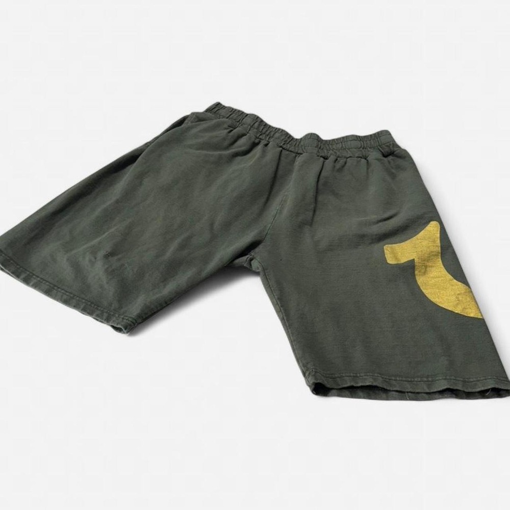 True Religion Lounge Shorts Mens Large Olive Green Horseshoe Logo Sweat Shorts